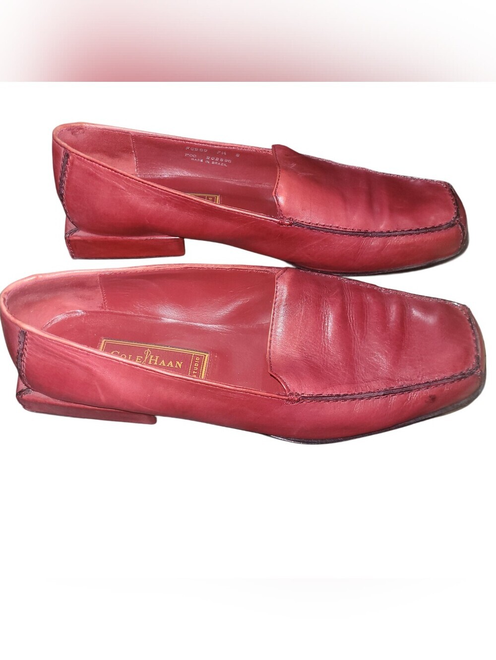 Cole Haan Red Leather Loafers Size 7.5